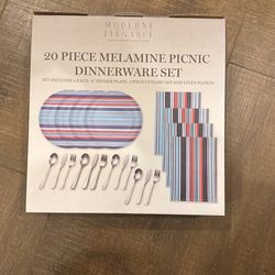 20 Piece Picnic Dinnerware Set