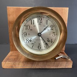Seth Thomas “Corsair Model” Brass Ship’s Clock 20Th Century (Read Description Below)