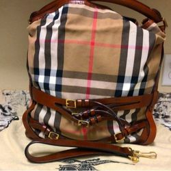 EXCELLENT CONDITION 100% Authentic BURBERRY Ladies Women Purse Satchel Tote Bag Handbag Crossbody Leather Handles + Dustbag INCLUDED 