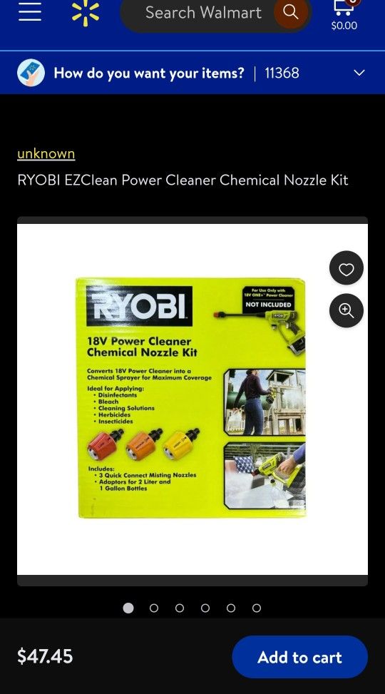 Ryobi 18v power cleaner chemical nozzle kit