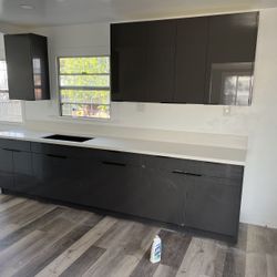 Glossy Grey European style Cabinets