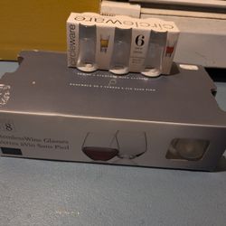 Brand new, never used wine glasses and shot glasses. Still in packaging never opened.