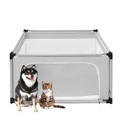 EHEYCIGA 42x42x26 Inches Puppy Playpen Without Top Cover For Dogs & Cats Indoor Or Outdoor - Dog Playpen With Door, Dog Fence For Small Animal With He