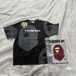 A Bathing Ape Black AOP T Shirt