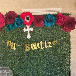 Mi Bautizo Banner And Cross 