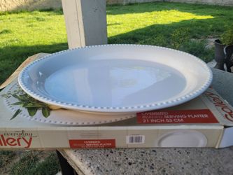 oversized beaded serving platter