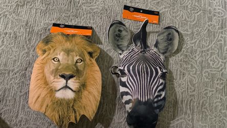 Zebra and lion masks -Halloween