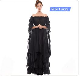 Renaissance Dress Women Medieval Costume Victorian Dresses Size L