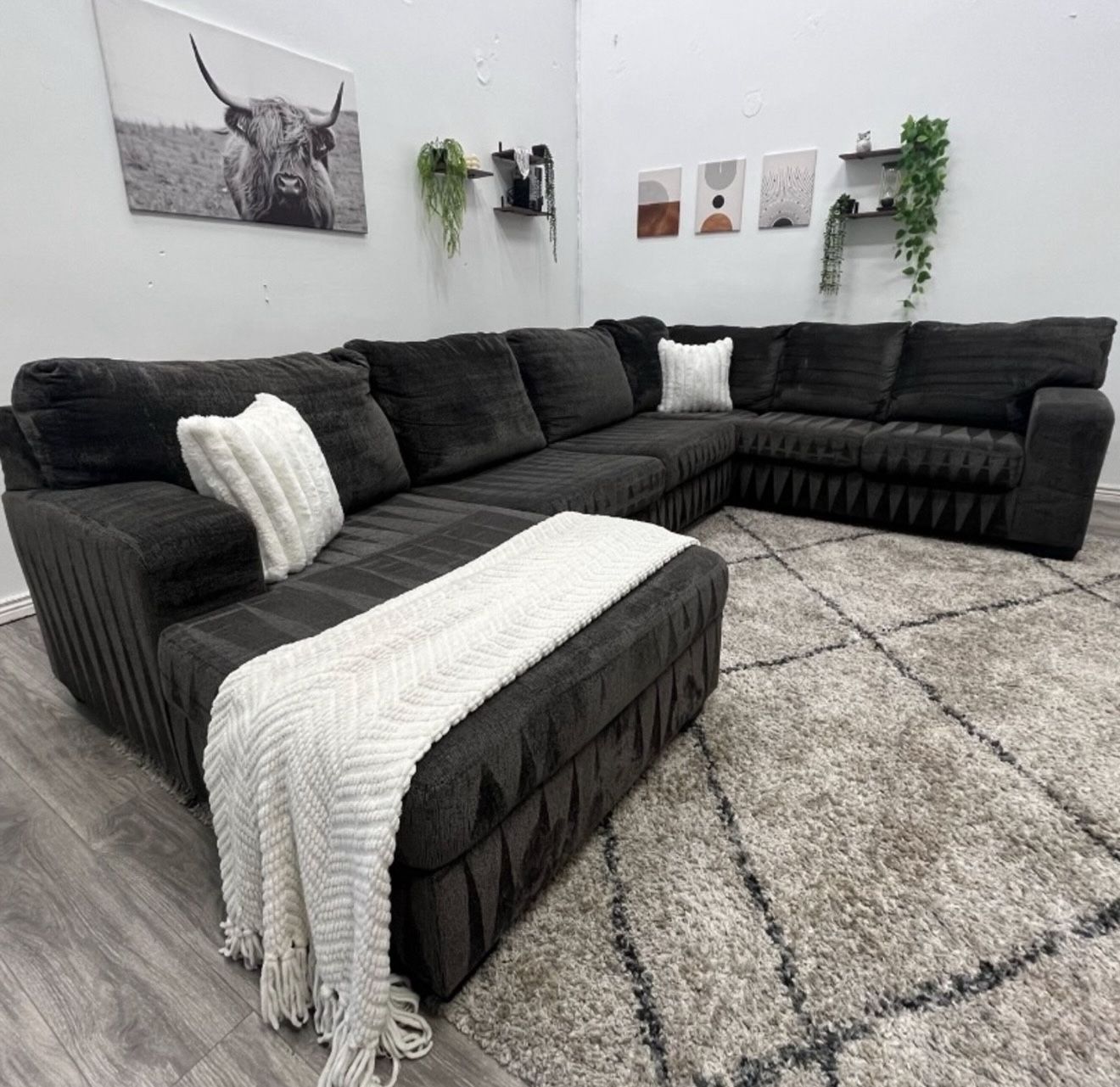 Grey Sectional Couch - Free Delivery