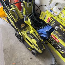 13 in. 11 Amp Corded Electric Walk Behind Push Lawn Mower/18V 13 in. cordless string trimmer