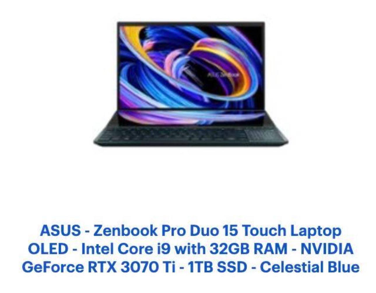 ASUS - Zenbook Pro Duo 15 Touch Laptop OLED - Intel Core i9 with 32GB RAM