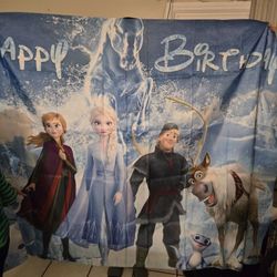 Frozen 2 Birthday  cloth Backdrop 7ft Long  , Also,  Available:disposable Table Cloth 3 for $7 or 6 for $13 