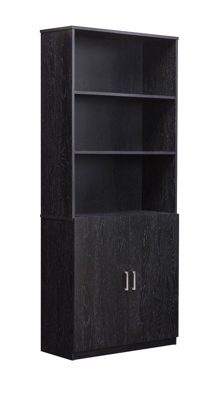 NEW 5-Shelf Bookcase with Doors( white and black available)