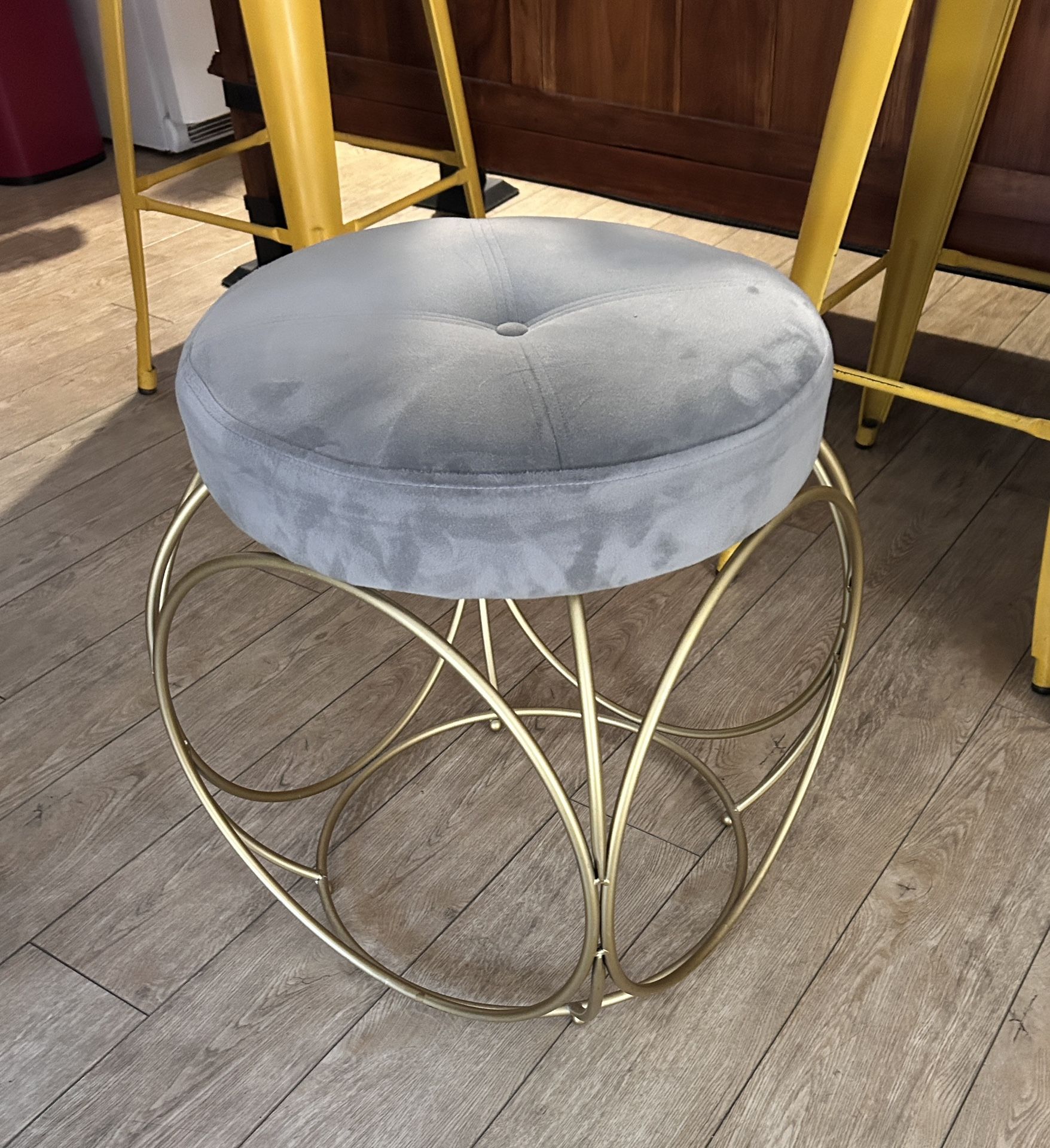 Gray Velvet Vanity/makeup Stool