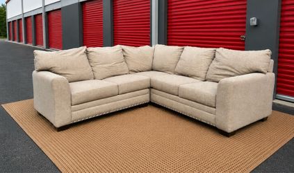 Free Delivery - Light Beige Sectional Couch
