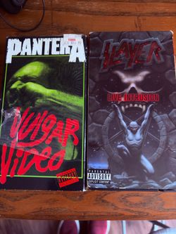 2 vhs tapes slayer and pantera