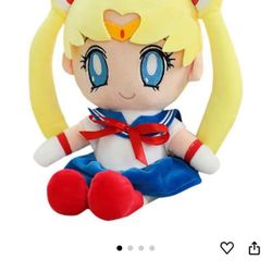 Sailor Plush Doll Cartoon Soft Stuffed Plush Usagi Tsukino Plush Toy Decoration Birthday Gift (Blue)