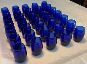 Brand New Solid Cobalt Blue Stemless Wine Glasses - ($3.00ea)