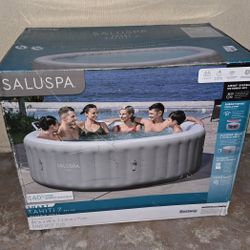 Brand New SaluSpa Tahiti 5-7 Person Energy-Efficient Smart AirJet Inflatable Jacuzzi Circle Hot Tub + Pump