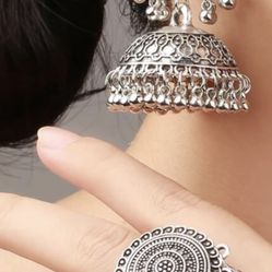 Jhumka Earring And Matching Ring