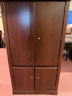 Dark Wood Armoire Wardrobe Cabinet