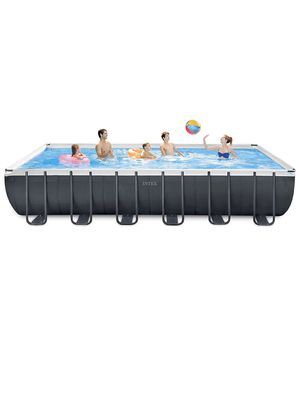 Photo Intex 24ft X 12ft X 52in Ultra XTR Rectangular Pool Set with Sand Filter Pump, Ladder, Ground Cloth & Pool Cover