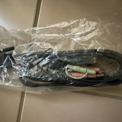 KVM (Keyboard Video Mouse) Cable With Audio Connectors 6 Ft