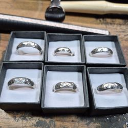 Hammer Finished Domed Bands