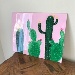Cacti Painting; Hand-painted 11” X 14”