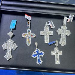Moissanite cross pendants