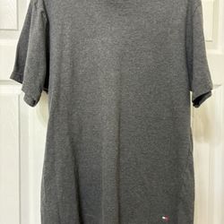 Tommy Hilfiger T-Shirt Men's XL Gray Short Sleeve Crew Neck Logo