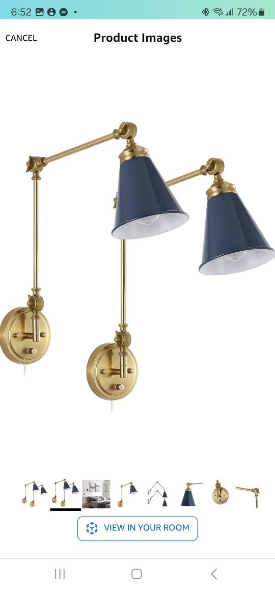 WINGBO Swing Arm Wall Lamp Set of 2