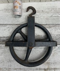 Antique iron barn pulley