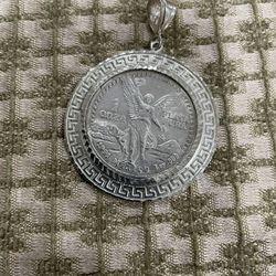 Moneda De Plata Una Onza y Bisel Para Cadena