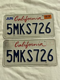 California License Plate PAIR 