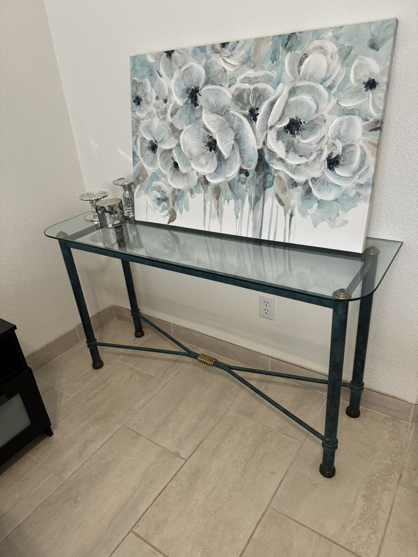 Glass Entry Console Table 52x17x 28