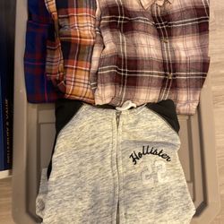 Hollister Jeans, Flannels, Sweatshirts & Black Leggings 