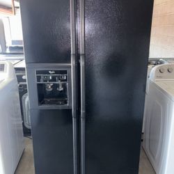 Black Whirlpool Refrigerator And Freezer