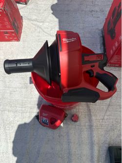 M12 12-V Lithium-Ion Cordless Drain Snake Auger W/ (1) 2.0 Ah Battery, 5/16 in. x 25 ft. Cable, Charger, & 5 Gal. Bucket