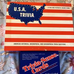 U.S.A. Trivia game and Trivia-sense Cards game