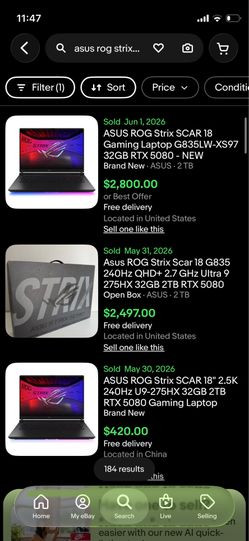 Asus gaming laptop G835L  BRAND NEW IN BOX anime vision