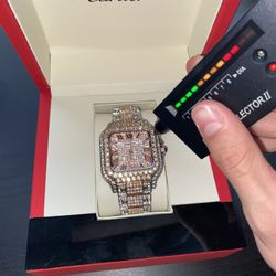 Moissanite Cartier Santos Watch