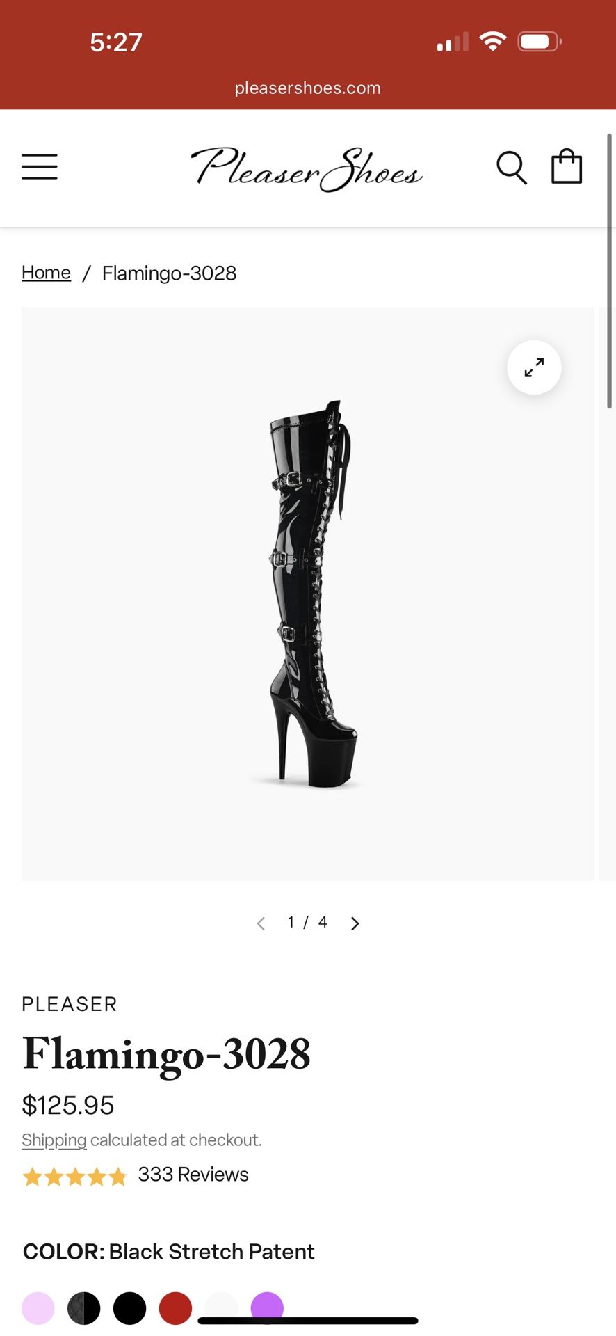 Size 8 Thigh High Pleaser Boots/ Flamingo