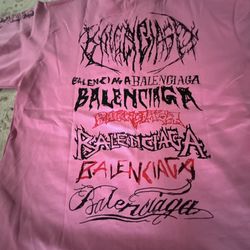 Pink Balenciaga Graphic Long Sleeve 