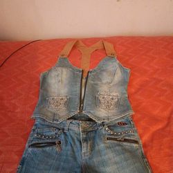 Harley Davidson Vest And Pants Size 8 Long Vest Is L