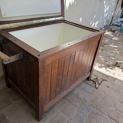 Teak ice chest