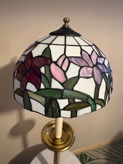 Mcm stained glass floor lamp
