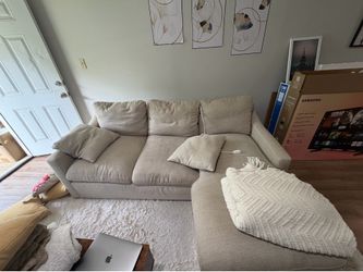Living spaces Cozy linen sofa with reversible chaise