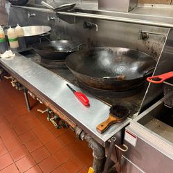 🔥 4 Burner Commercial Chinese Wok Range w/ Built-In Water Taps – Restaurant Equipment