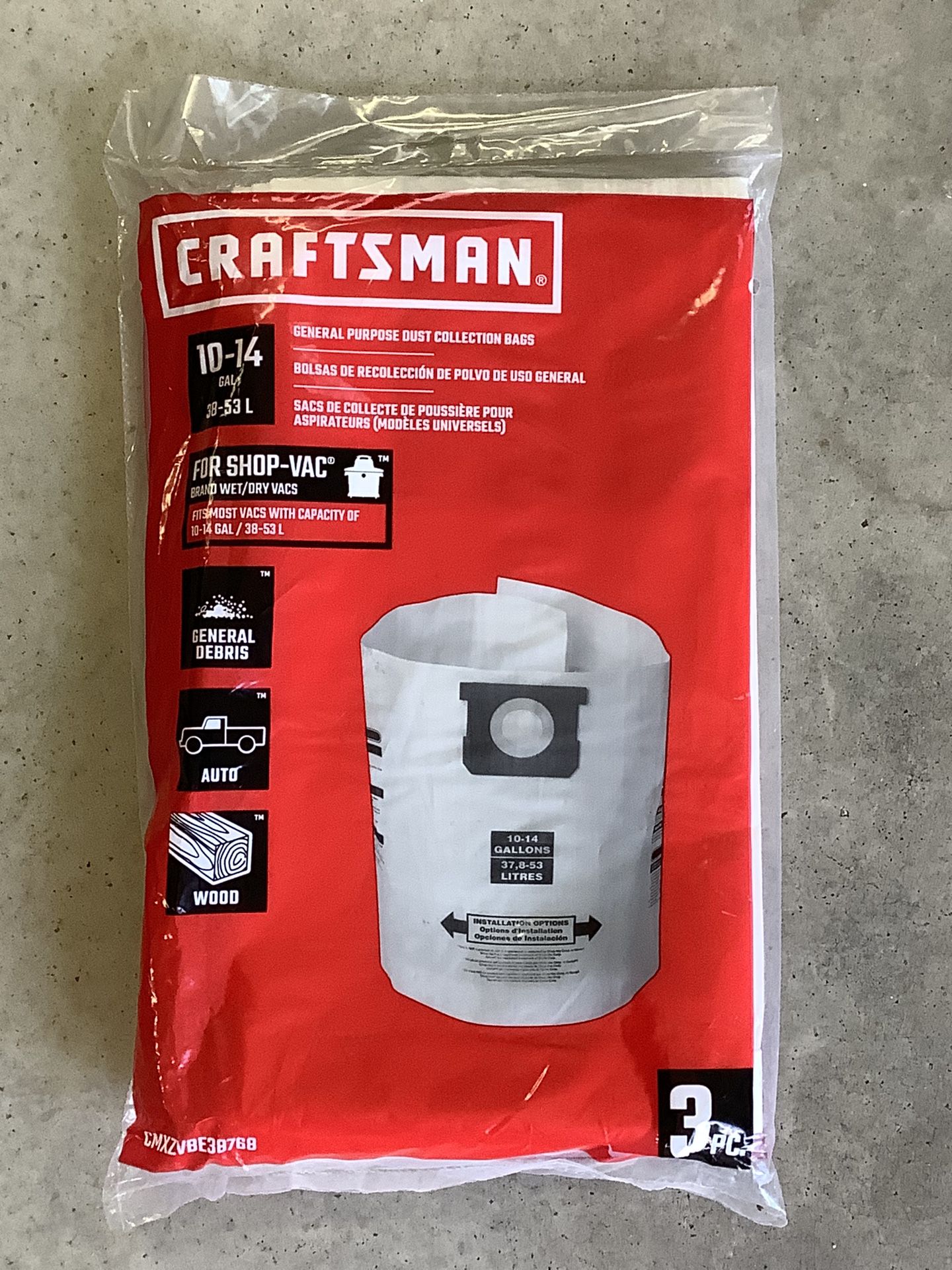 Craftsman 10-14 Gallon Shop Vac Bags. These Are New.